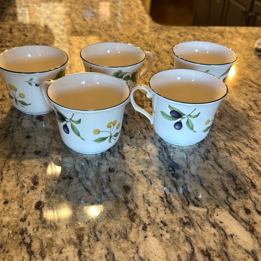 Noritake Gala Cuisine Cup Set of 5 Fruit Parfait Coffee Tea 7919 Vtg 1990s - Picture 3 of 7